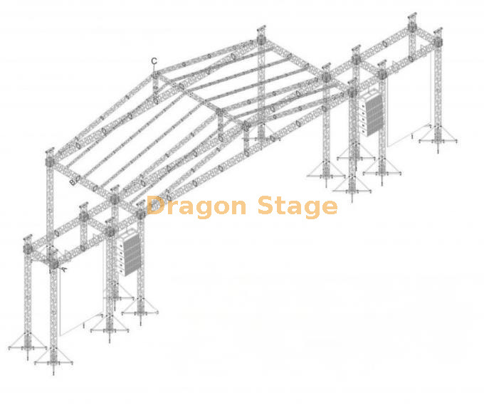 大型音乐会舞台桁架 24x10x8m