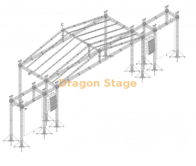 大型音乐会舞台桁架 24x10x8m