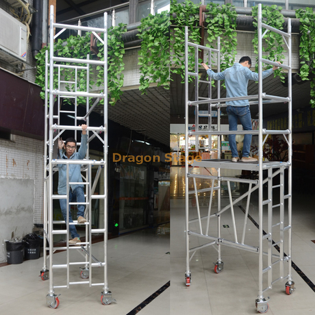 用于船厂维护工作的移动式单便携式铝脚手架
