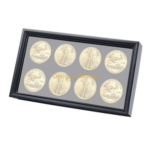 高品质定制透明窗口硬币展示木盒