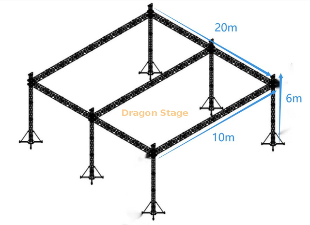 定制方形跑道照明桁架系统 20x10x6m