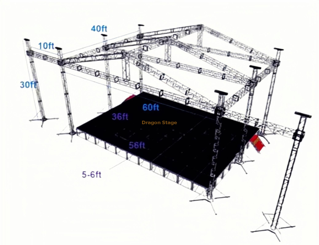 便携式室外音乐会照明桁架系统40x60x30ft