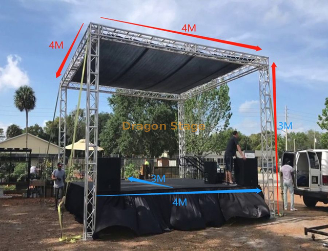 铝制便携式DJ车顶桁架阶段4x4x3m