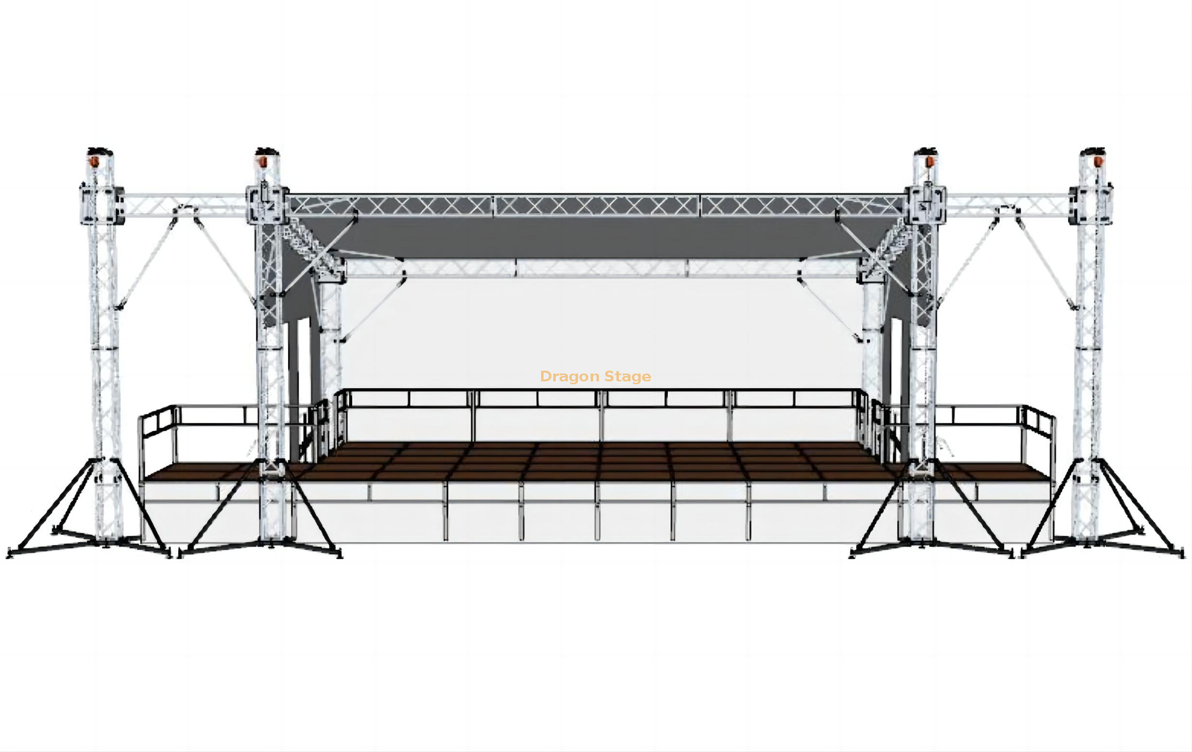 室外舞台平坦屋顶结构系统10x7x6m（1）