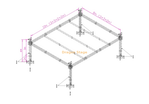 铝事件派对扁平屋顶桁架框架10x8x7m