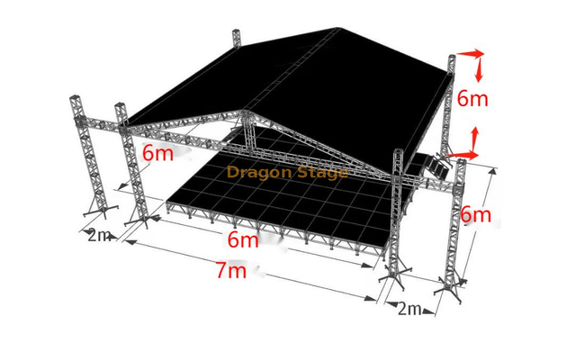 铝制屋顶桁架7x6x6m