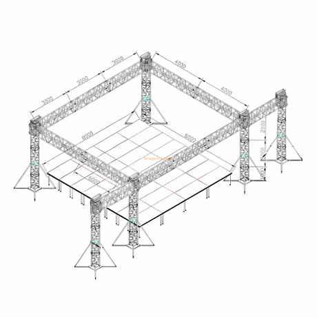 铝制室外舞台灯事件桁架9x8x5m
