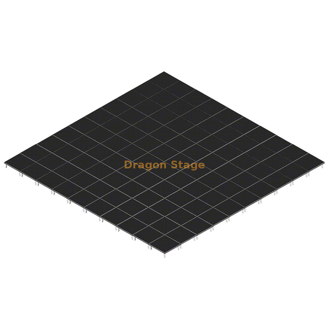 适用于音乐活动的 40'x40' 便携式铝制移动舞台系统 – 可调节高度 0.2m 至 1m