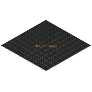 适用于音乐活动的 40'x40' 便携式铝制移动舞台系统 – 可调节高度 0.2m 至 1m