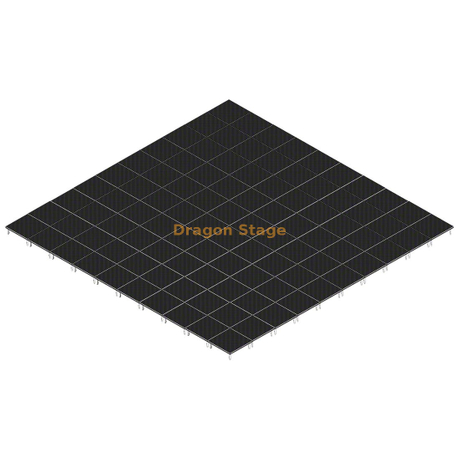 适用于音乐活动的 40'x40' 便携式铝制移动舞台系统 – 可调节高度 0.2m 至 1m