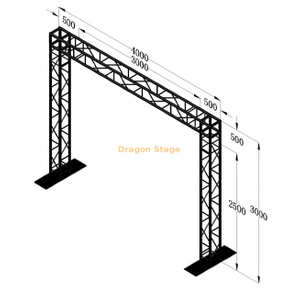 用于 LED 屏幕和舞台照明的 4x3m 铝合金移动球门柱桁架系统