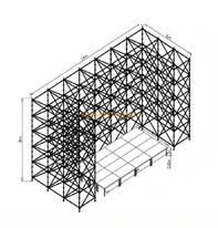 14x6x8m 环锁桁架墙，带 8x4m 铝制快速舞台和 2 个楼梯