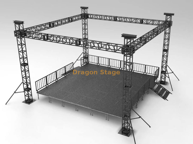 300x300mm黑色铝制螺栓桁架舞台婚礼7x7x6m