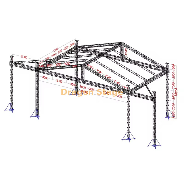 19x12x10m 专业音乐会屋顶，带 5m LED 翼