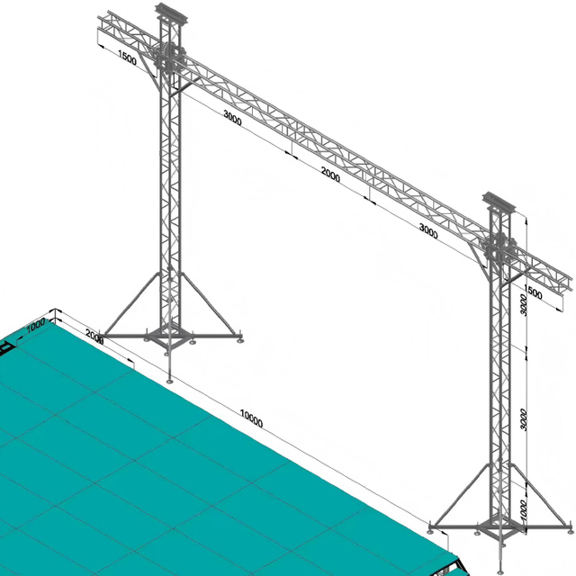 11x7米专业背景墙和LED屏幕桁架系统