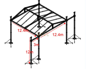 TUV证书400mm铝制移动套头组装阶段桁架屋顶塔12.4x12.4x12m