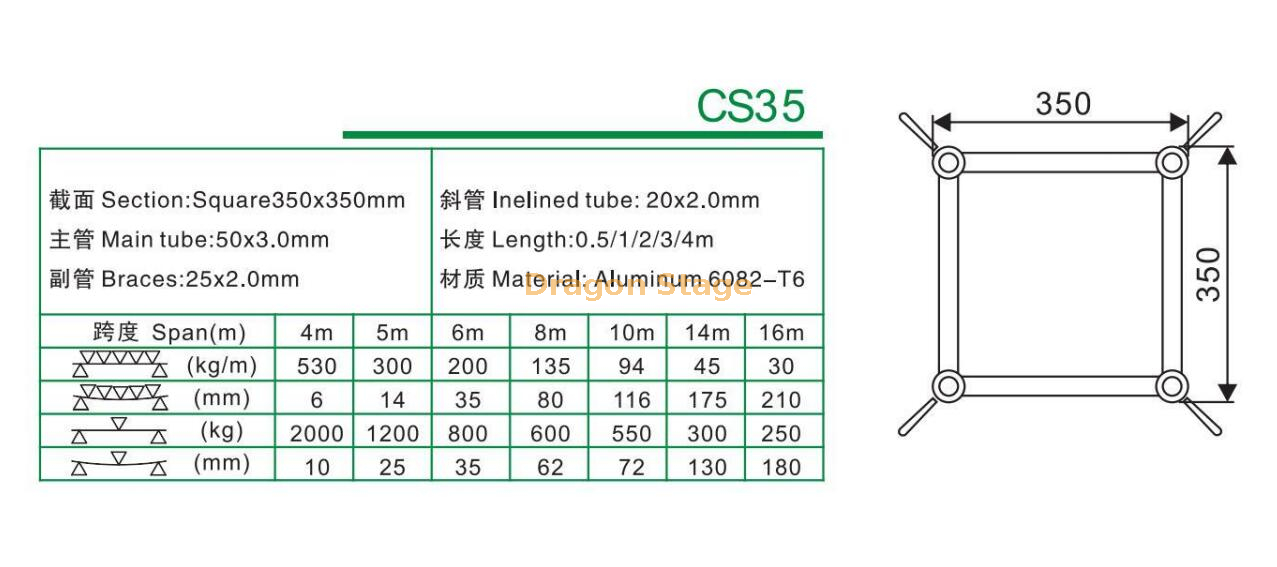 CS35铝制钉桁架350mm（1）