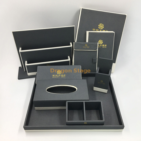 木盒工厂定制定制皮革酒店耗材盒皮革酒店用品洗漱用品漱口盒