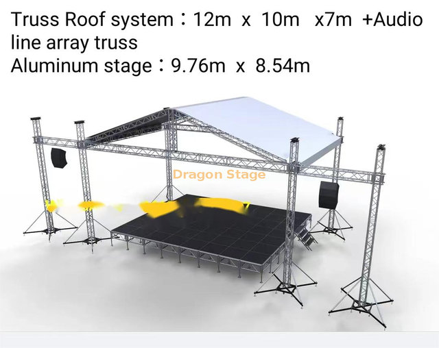 OEM ODM铝平方教堂音频照明桁架12x10x7m音频线阵列桁架3M