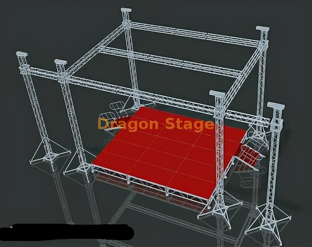 活动派对铝合金舞台桁架8x6x7m，带2个扬声器机翼