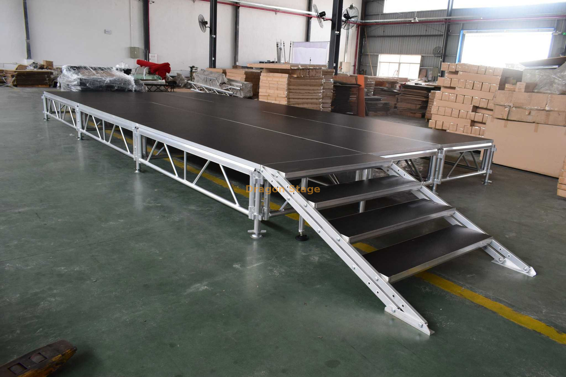 音乐会用铝制移动便携式舞台尺寸 12x5m，带 2 个楼梯