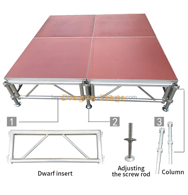 铝制户外音乐会舞台登台上出售4.88 x2.44m，带2个楼梯