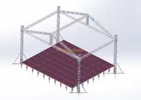 铝制活动舞台和桁架 10x7x7m