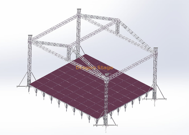 铝事件阶段和桁架10x7x7m