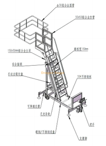 坦克卡车特殊梯子采样汽车铝合金不锈钢可移动的手柄望远镜攀岩平台梯子