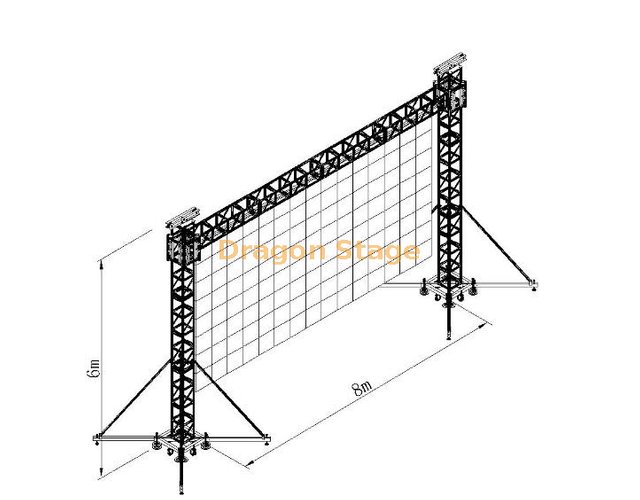 铝制悬挂背景LED桁架8x6m