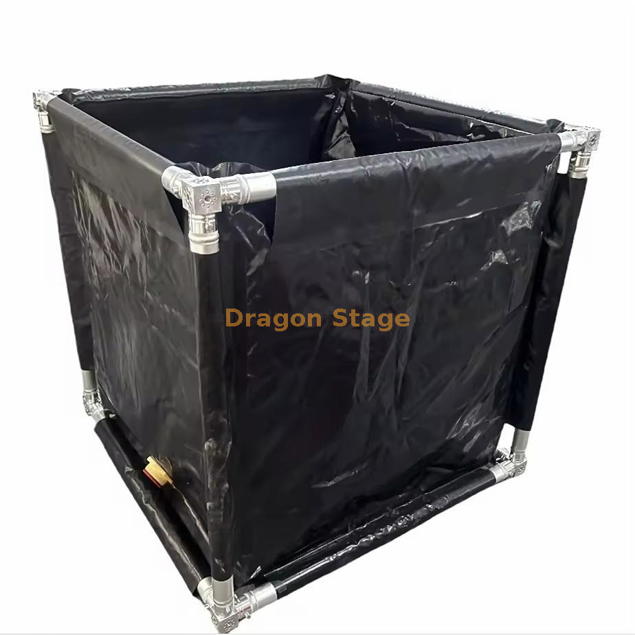 1吨尖顶桁架便携式PVC水镇压罐存储桶1x1x1m