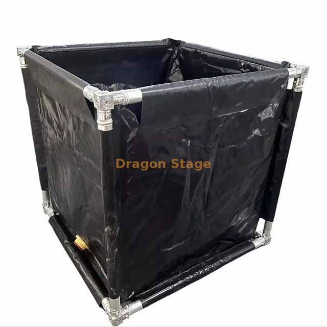 1吨尖顶桁架便携式PVC水镇压罐存储桶1x1x1m