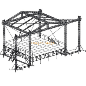 铝制活动音乐会轻型插口桁架系统 12x8x5m，带声音桁架翼 2m