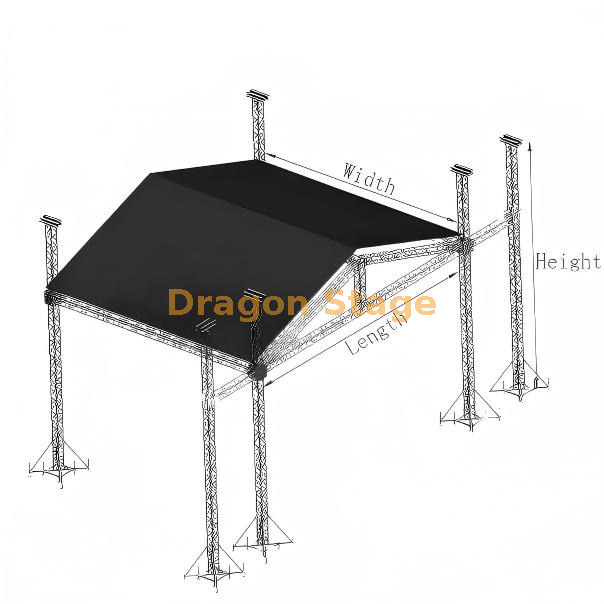 桁架系统音乐会音响灯光桁架铝制 14x10x14m