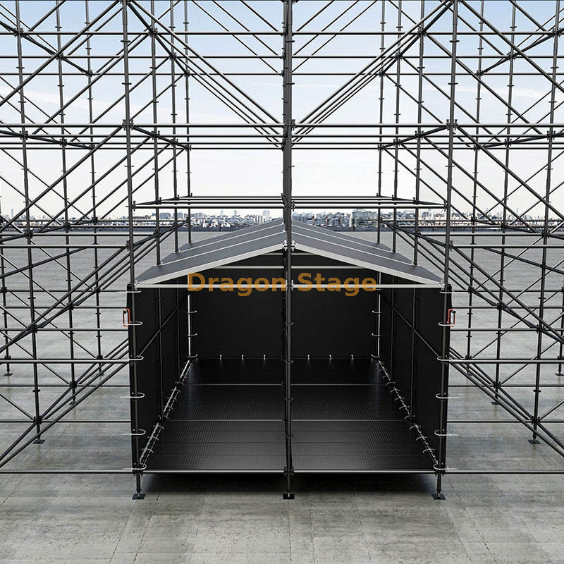 4x6 米内置混合环锁 FOH 展位，带铝制屋顶框架，适用于 DJ 和控制室
