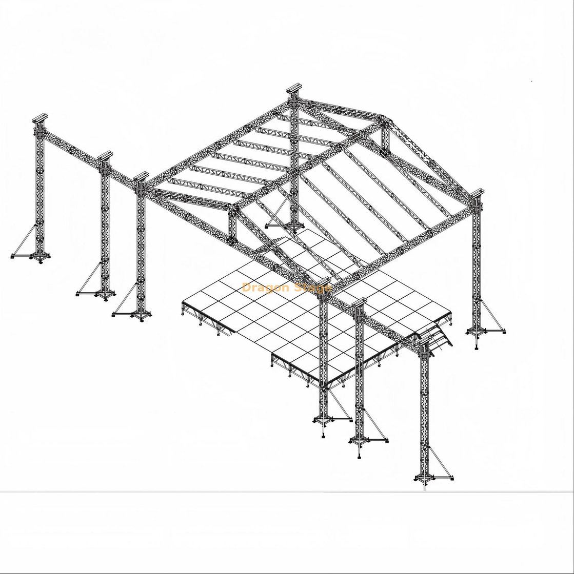 高级室外舞台屋顶桁架14x14x10m