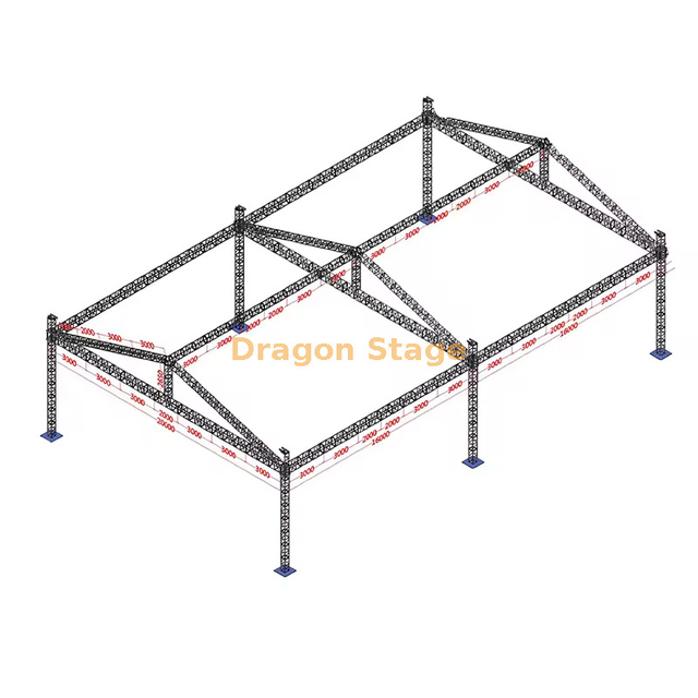 20x32x9m 超大尖峰屋顶桁架系统（9m 高，铝制插口桁架）