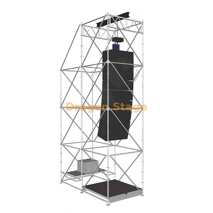 DragonStage 2x4x8m 带镇流器和工作平台的环形线阵列悬挂系统