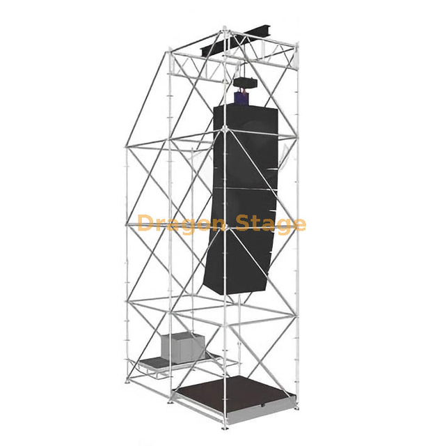 DragonStage 2x4x8m 带镇流器和工作平台的环形线阵列悬挂系统