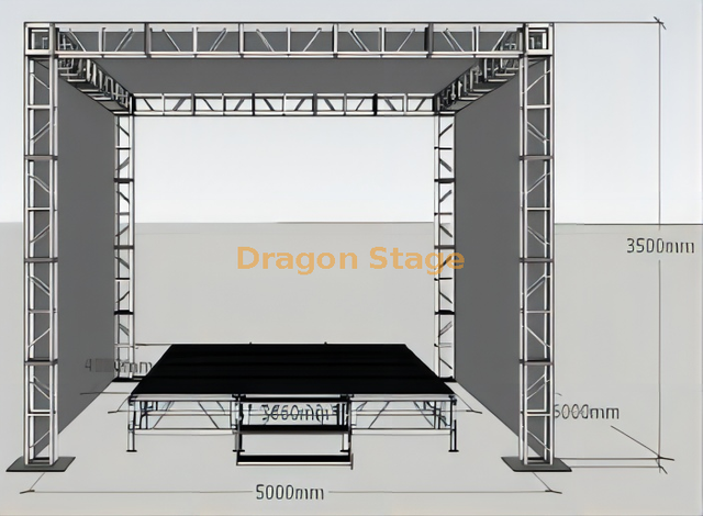 便携式热销立式铝制便携式小型教堂舞台设计 5x5x3.5m