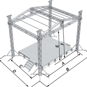 铝制弧形三角形屋顶舞台桁架系统 6x5x6m 