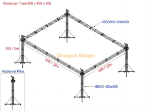 定制模块化钉铝桁架展览展览展摊位DJ音乐会60x40x16ft（18x12x5m）