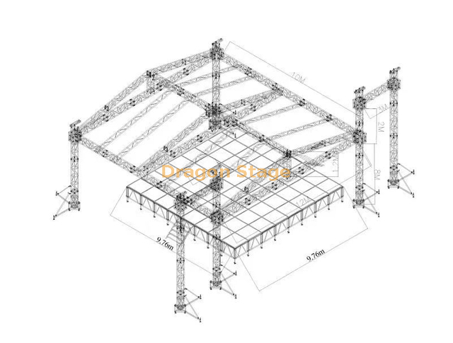 铝制音乐会铝制灯桁架12x10x11m