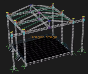 户外音乐会铝制坡屋顶设计 12x12x9m