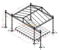 音乐会银色柱事件桁架 /银架活动桁架带有屋顶12x10x8m