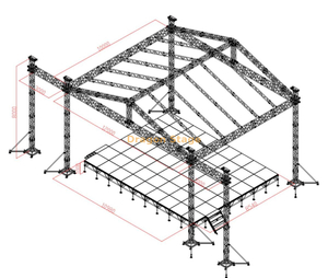 音乐会银色柱事件桁架 /银架活动桁架带有屋顶12x10x8m