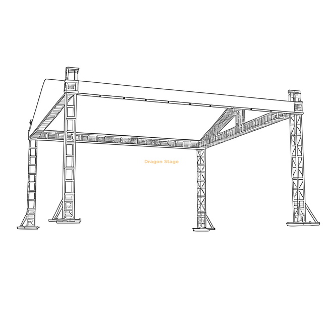 铝事件俯仰桁架屋顶倾斜的桁架屋顶18x8x3m