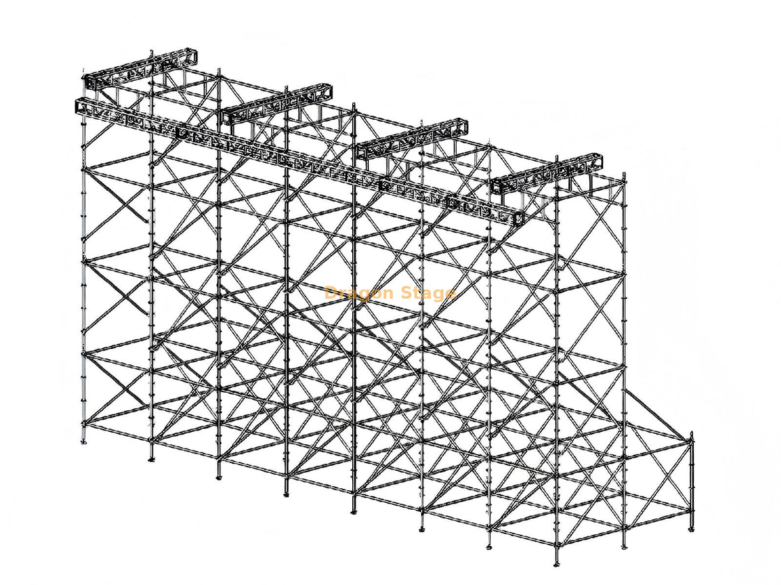 14x4x8m双排环锁式LED屏悬挂结构，带14m桁架梁