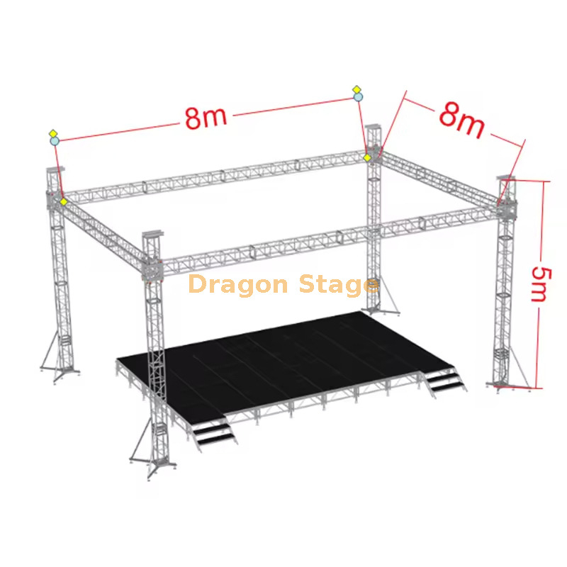 8x8x5m铝制展摊架桁架舞台设置