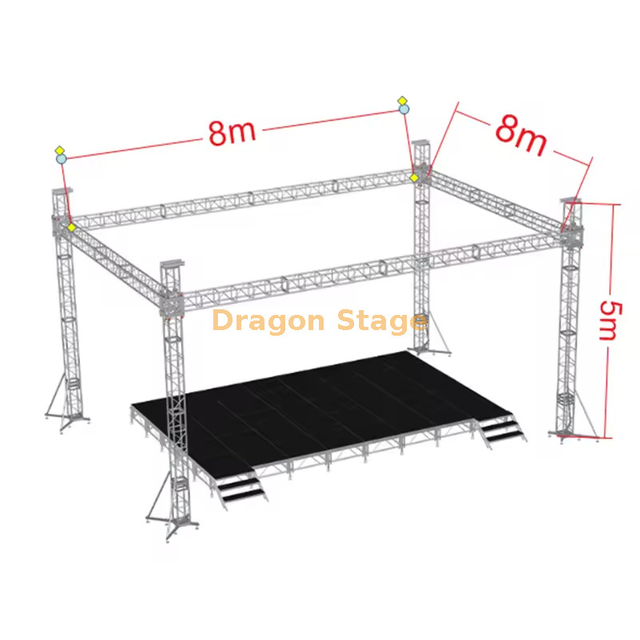 8x8x5m铝制展摊架桁架舞台设置